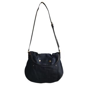 Marc Jacobs Black Crossbody Shoulder Bag with Gold Hardware